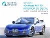 Quinta Studio QD+24013 Mazda RX-7 FD 3D-Printed & coloured Interior on decal paper (Fujimi) (with metal sticker parts) 1/35